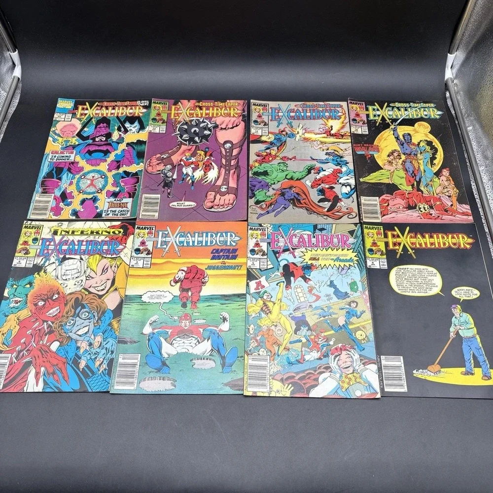 Lot of 8 Excalibur Comics Marvel 1980s 1990s Cross-Time Caper‎